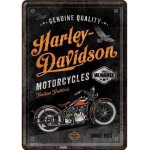 Plaque en m�tal 14 x 10 cm harley - davidson motorcycles usa milwaukee