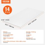 Plaque en polycarbonate - vevor - 1210x605x4 mm - panneaux de toit en feuilles lot de 14 - toiture plastique ...