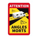 Plaque rectangle stickers autocollant attention angles morts camping car - a lunit