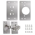 Plaque de r�paration charni�re inox 2 pcs ? 9 x 47 cm 12 trous montage en applique