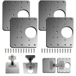 Plaque de r�paration de charni�re - aimoonsa - 4 pi�ces - inox - 9x9 cm - 6 trous