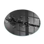 Plaque de sol en verre pour po�le et plaque protection sol devant chemin�e motif nuages rondes 80x80 ...