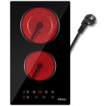 Plaque vitrocramique 2 feux 3200w l30 x p51 cm encastrable plaque 2 feux plaque de cuisson en vitrocramique ...