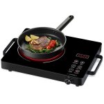Plaque vitrocramique 3500w plaque lectrique portable avec minuteriecommande bouton cuisson sans flamme ...