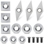 Plaquettes de coupe en carbure 12 pices outils tournage bois inserts en carbure gouges tournage bois ...