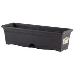 Plastiken jardinière rectangulaire - 60 x 20 cm avec plateau - anthracite Plastiken jardinière rectangulaire - 60 x 20 cm avec plateau - anthracite