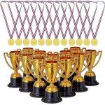Plastique 24 pices trophes & mdailles pour fte anniversaire des enfants sport scolaire tournoi - ...