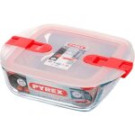 Plat carr� en verre herm�tique - woopso - 20x17x6 cm - transparent - herm�tique - micro - ondes - lave ...