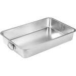 Plat four acier inox 40x30cm rtissoire dinde lgumes poignes poli miroir nettoyage facile