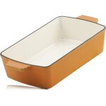 Plat � four en fonte rectangulaire 38 litressunny orangeen fonte �maill�eplat pour lasagne hautplat � ...