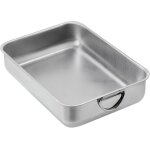 Plat À four inox améliorée avec poignées plat À lasagne rectangulaire plat de cuisson en acier inoxydable ... Plat À four inox améliorée avec poignées plat À lasagne rectangulaire plat de cuisson en acier inoxydable ...