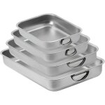 Plat À four inox améliorée avec poignées set de 4 plaques À pâtisserie plat À lasagne rectangulaire plat ... Plat À four inox améliorée avec poignées set de 4 plaques À pâtisserie plat À lasagne rectangulaire plat ...