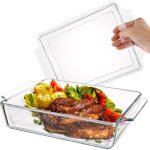 Plat � four rectangulaire 2 l avec couvercle en verre - 29 x 20 x 9 cm - plat � lasagnes - r�cipient ...
