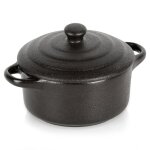 Plat  gratin - en porcelaine - 150 ml - avec couvercle - 135 x 10 x 5 cm - noir