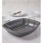 Plat  rtir avec grille en acier au carbone de qualit suprieure revtement anti - adhsif pour rtir ...