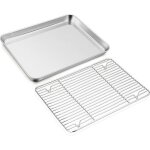 Plat � r�tir avec grille acier inoxydable facile � nettoyer pour cuisson au four405 x 305 x 25 cm �tiquette ...