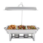 Plat de service de buffet à 3 compartiments - chauffe de buffet 9l - chauffe - plat en acier inoxydable ... Plat de service de buffet à 3 compartiments - chauffe de buffet 9l - chauffe - plat en acier inoxydable ...
