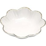 Plat de service en porcelaine plateau � fleurs en c�ramique avec bordure m�tallique bol de service id�al ...