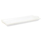 Plat de service rectangulaire en porcelaine liseré doré 31x15 cm Plat de service rectangulaire en porcelaine liseré doré 31x15 cm