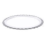 Plat  tarte rond en verre transparent plat  gteau plat de service