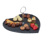 Plateau en ardoise - relaxdays - c?ur - poigne - 255 x 25 x 125 cm - anthracite