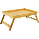 Plateau en bambou pour petits d�jeuners avec pieds pliables plateau de lit portable plateau de service ...
