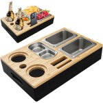 Plateau en bois canap de collation plateau canape multifonction plateau aperitif bambou plateau de service ...