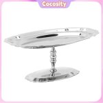 Plateau �l�gant sur pieds - inox 304 ovale pour desserts glaces salades ou fruits
