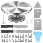 Plateau  gteau en aluminium 12inch plateau tournant gateau plateau tournant patisserie - kit pour fte ...