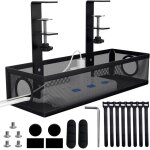 Plateau de gestion des cbles - organisateur - acier - installation sans perage - noir - bureau ordonn ...