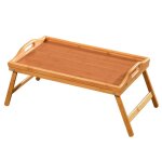 Plateau de lit en bambou tablette utah marron 50 x 30 x 23 cm