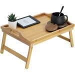 Plateau de lit avec pieds pliables portable plateau de petit - d�jeuner plateau de service table en bambou40 ...