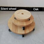 Plateau de pot de fleur mobile en bois massif roues silencieuses base paissie support roulettes forme ...