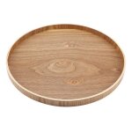 Plateau rond en bois - pour prsenter des fruits de la nourriture et comme dcoration (33 cm)
