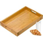 Plateau de service en bambou plateau de petit - déjeuner rectangulaire avec poignées plateau en bois ... Plateau de service en bambou plateau de petit - déjeuner rectangulaire avec poignées plateau en bois ...