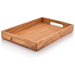 Plateau de service en bois dacacia avec poign�es plateau de service en bois plateau � ap�ritif (381 x ...