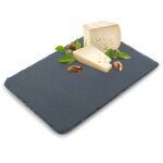 Plateau de service en pierre ardoise - vilde - 30x20 cm - noir - pierre naturelle - rectangulaire - bords ...