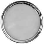 Plateau de service rond en acier inoxydable - orion - 28 cm - gris - finition polie - robuste - �l�gant ...
