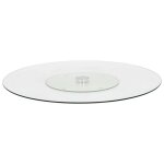 Plateau de service rotatif - vidaxl - 60 cm - verre tremp� - transparent - �paisseur 4 mm - rotative ...