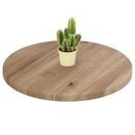 Plateau table rond 60 cm bois massif naturel 40 mm pour table basse ou table dappoint - lamo
