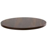 Plateau de table rond en mélaminé 60 cm bois foncé - oviala Plateau de table rond en mélaminé 60 cm bois foncé - oviala