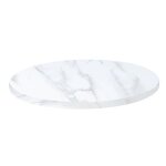 Plateau de table rond en mlamin 60 cm marbre blanc - oviala