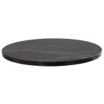 Plateau de table rond en m�lamin� 60 cm marbre noir - oviala