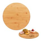 Plateau tournant - relaxdays - 10044704 - bambou - antidrapant - 360 degrs