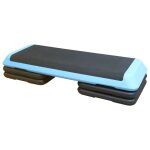 Plateforme step arobic ajustable 110 cm antidrapante bleue 3 hauteurs