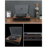 Platine disque vinyle - vintage - mt - 106 bt - bluetooth 5. 0 - 3 vitesses - 2 enceintes int�gr�es