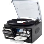 Platine vinyle 9 - en - 1 9 - en - 1 avec bluetooth tourne - disque  3 vitesses noir