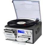 Platine vinyle 9 - en - 1 - cactose - t408 - bluetooth - haut - parleurs int�gr�s - enregistreur num�rique ...