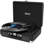 Platine vinyle - akai - att18bt - noir - bluetooth - vintage