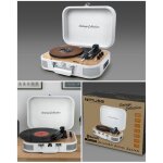 Platine vinyle - vintage - blanche - bluetooth - usb - 33 / 45 / 78 tours
